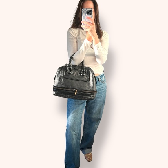 Derek Lam Black Leather Y2K Top Handle Satchel Handbag - Picture 12 of 12